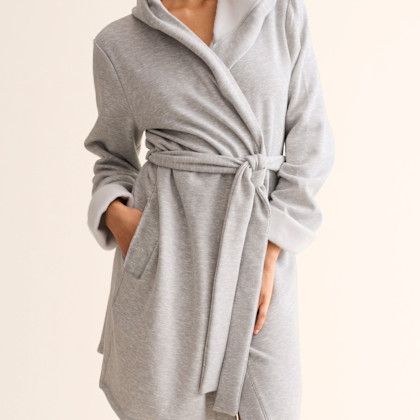 FRT623 Cozy Robe, Color: Heather Grey, Size: XSmall/Small