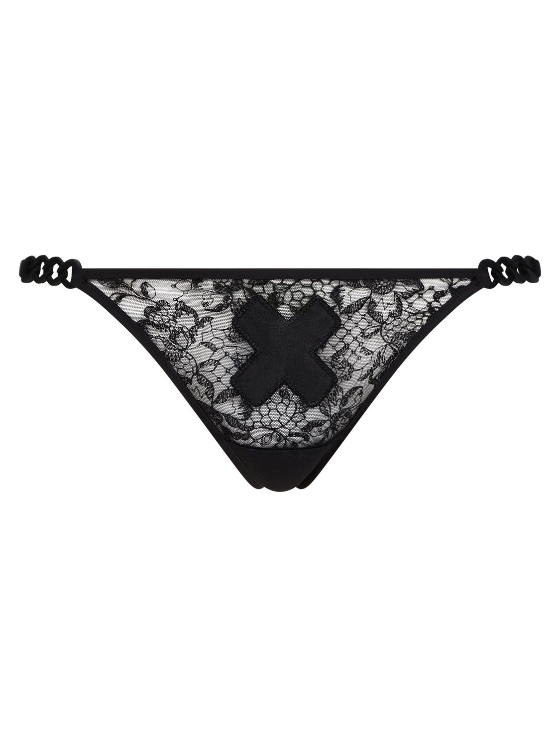 CHX01PG5 Xplicit Lace Thong, Color: Black, Size: Small