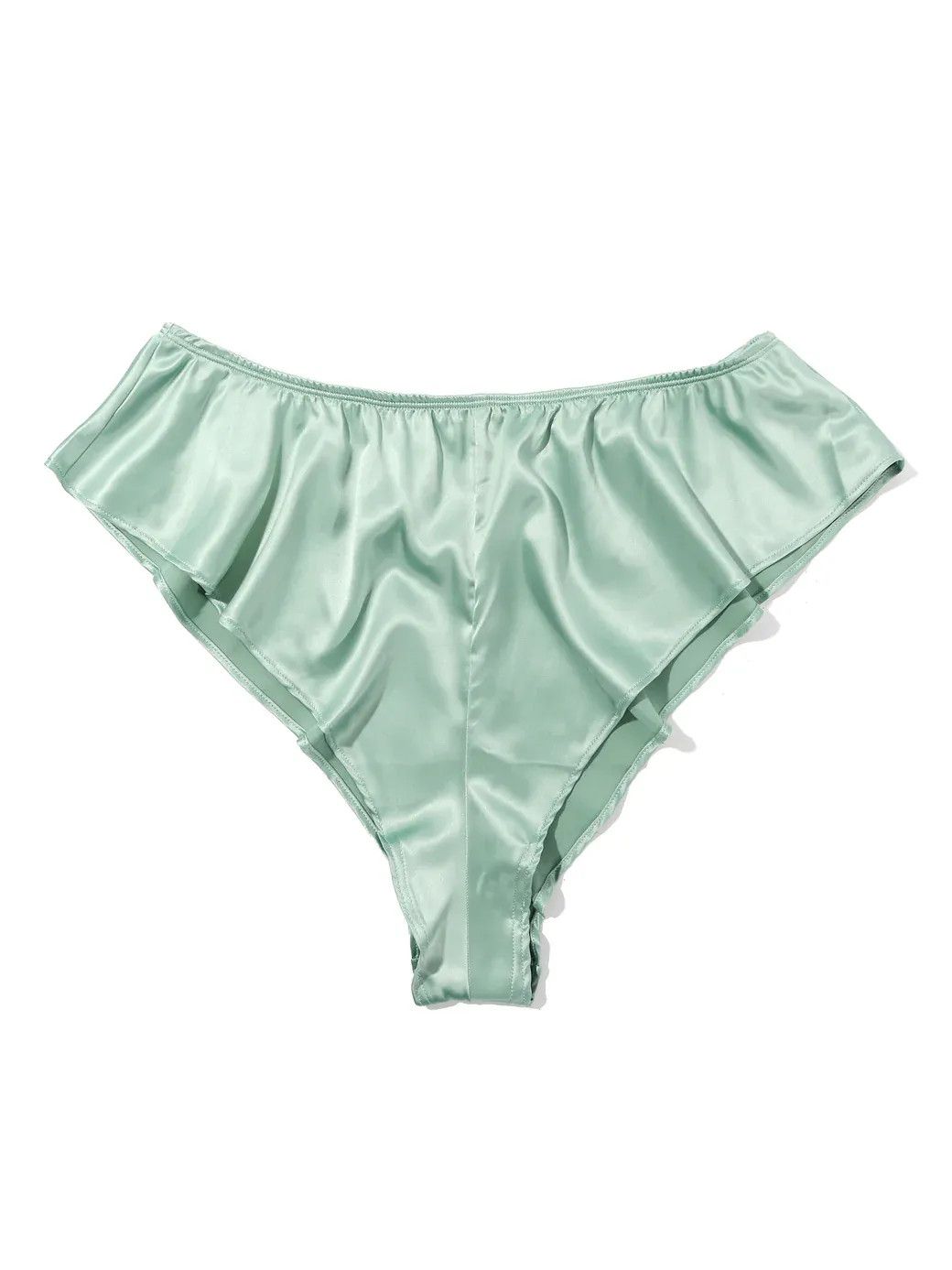 HAK1S24 Satin Sleep Flutter Tanga, Color: Green Tea, Size: Large