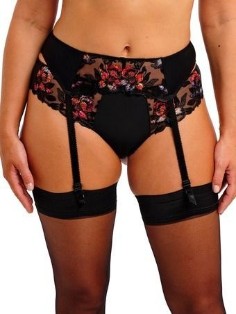 FAN103491 Magdalena Suspender Belt, Color: Noir, Size: Small