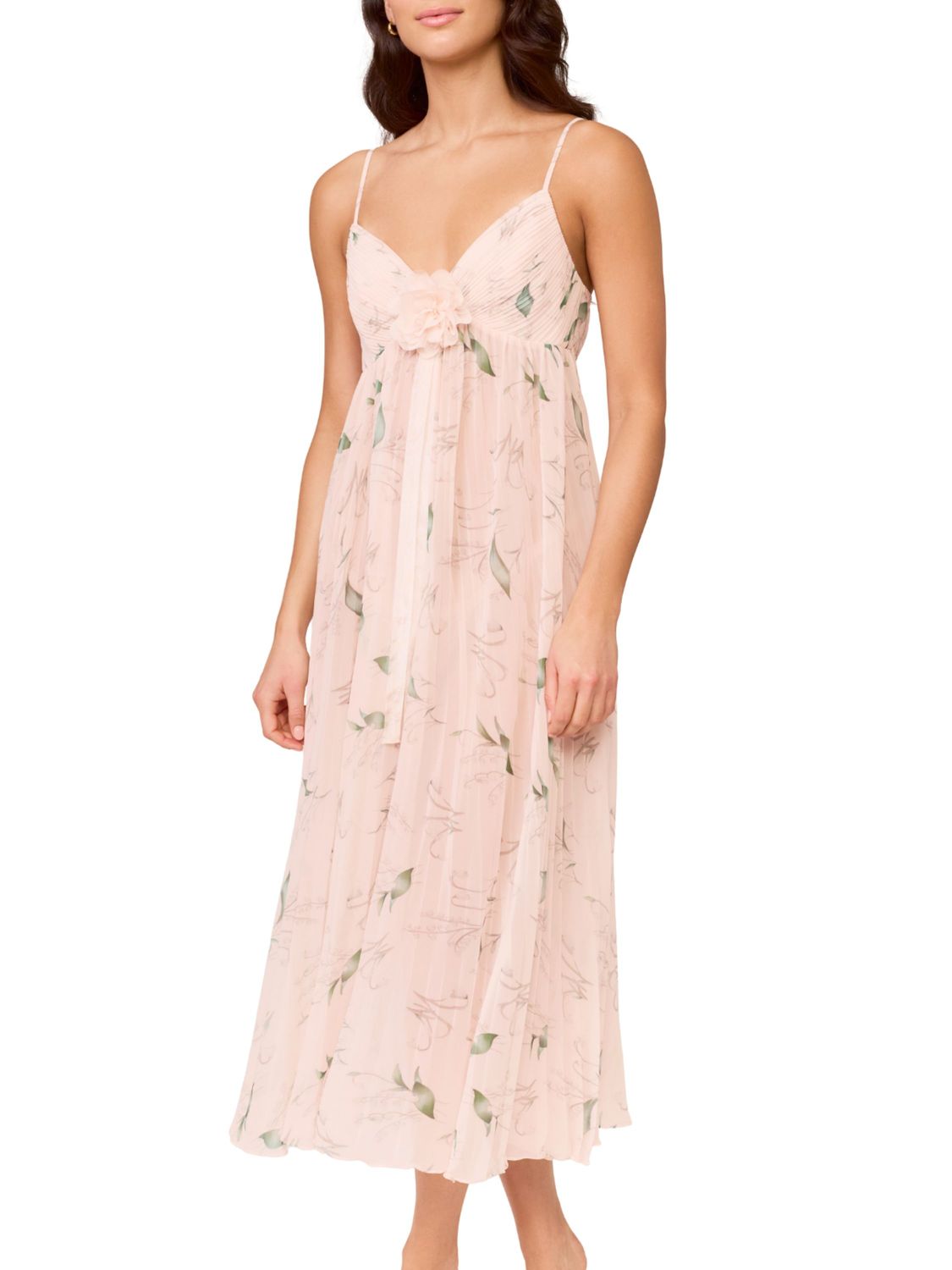 RYA1082 Breeze Gown w/ Thong, Color: BlushWhitebell, Size: Small