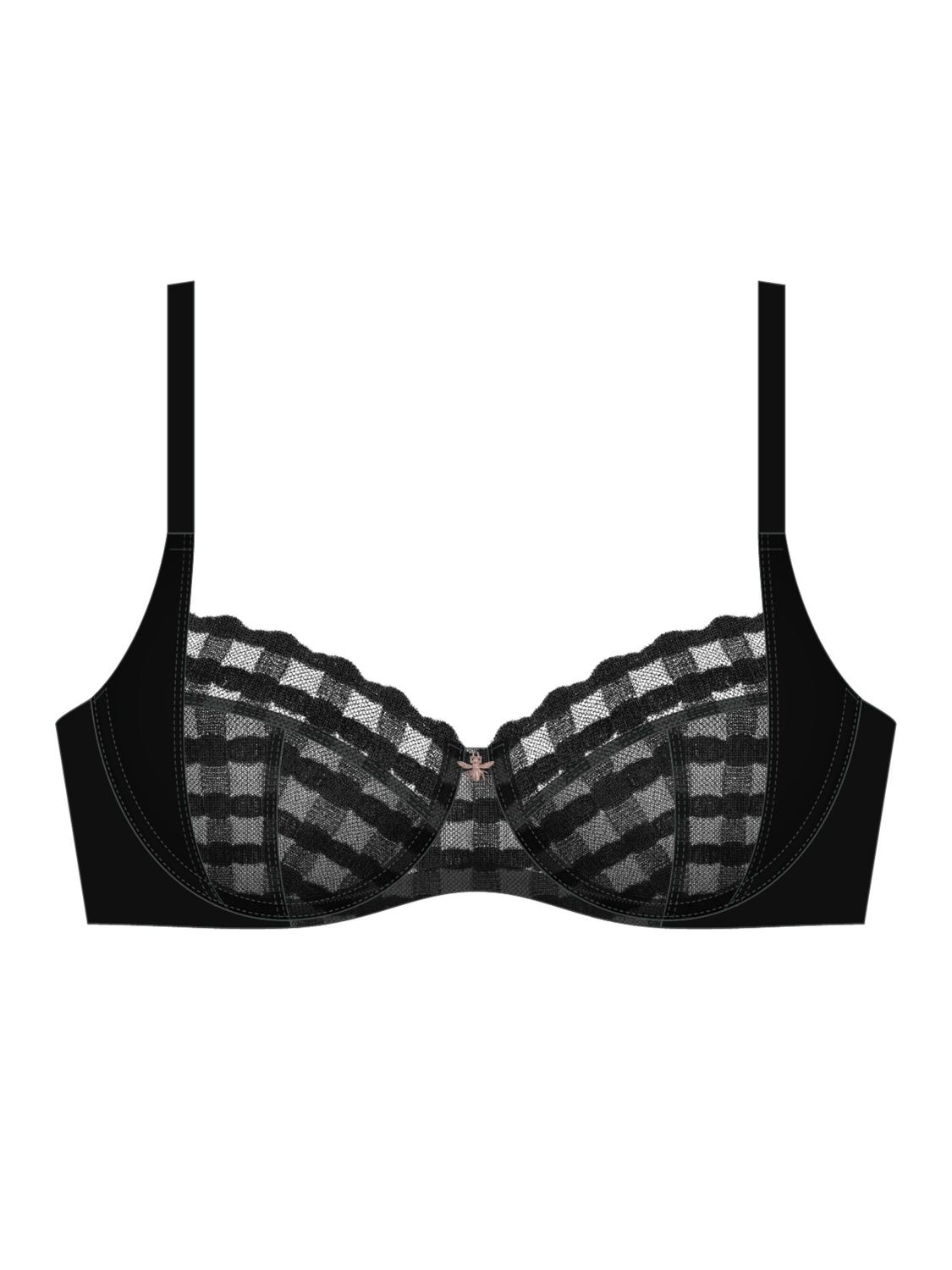 SKB336255 Bonbon Full Coverage UW Bra, Color: Black, Size: 30F
