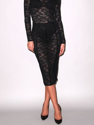 FDMSK0184 Le Stretch Lace Pencil Skirt