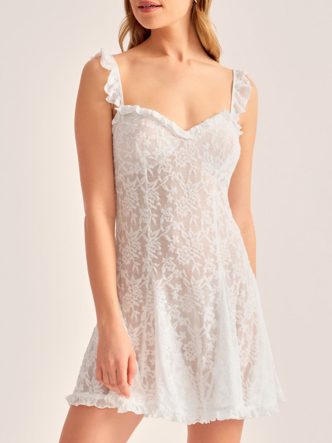 RYA1180 Pompadour Chemise, Color: White, Size: Small