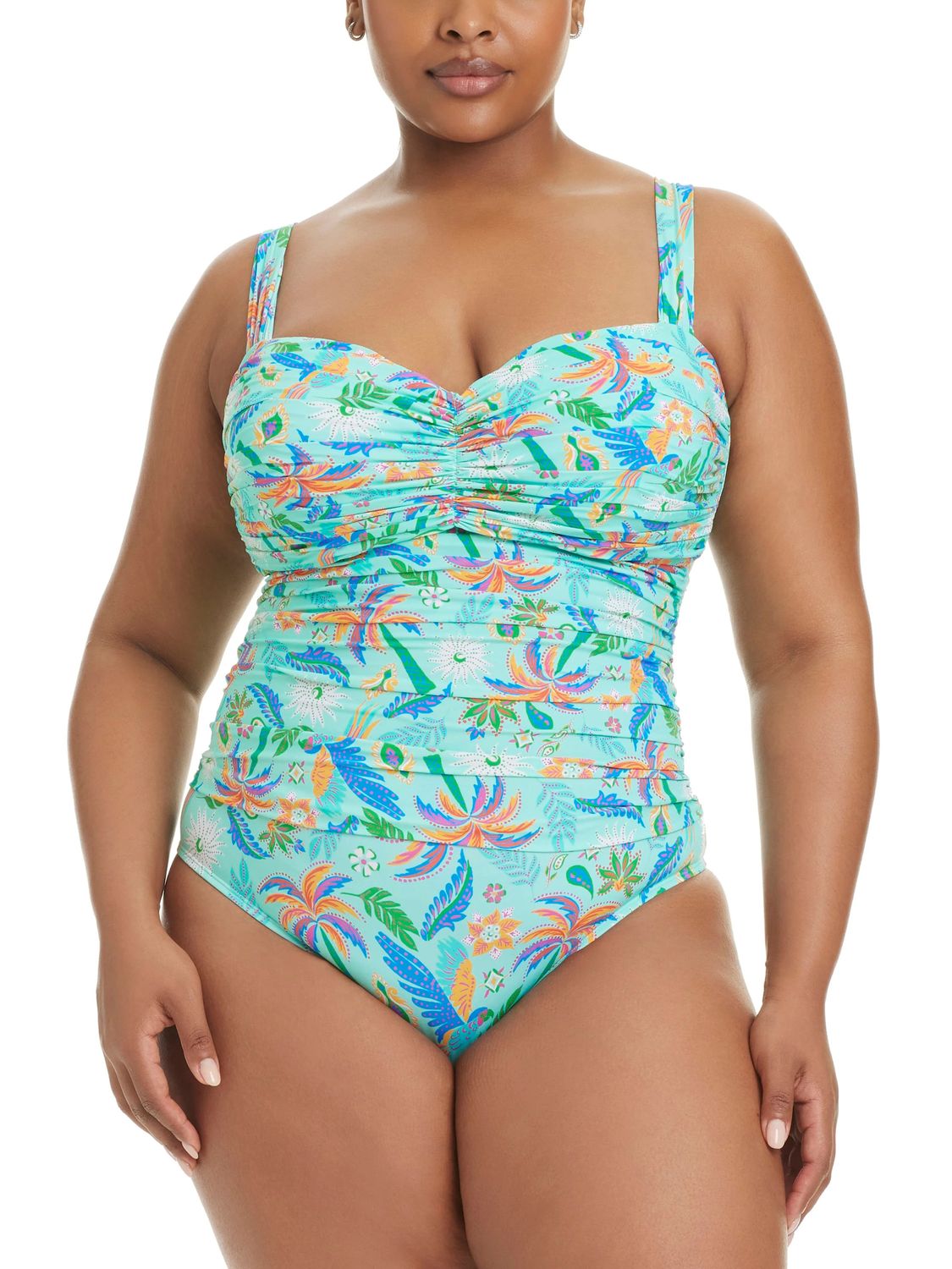 RBSS26978 Shirred Bandeau Mio, Color: TURQ, Size: 14