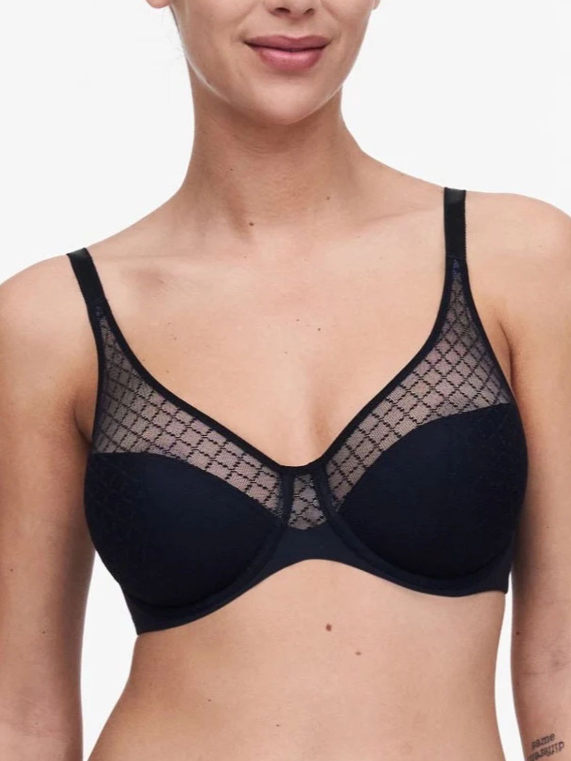 CHL16M10 Norah Full Coverage Flex Fit Unlined UW Bra, Color: Black, Size: 36E