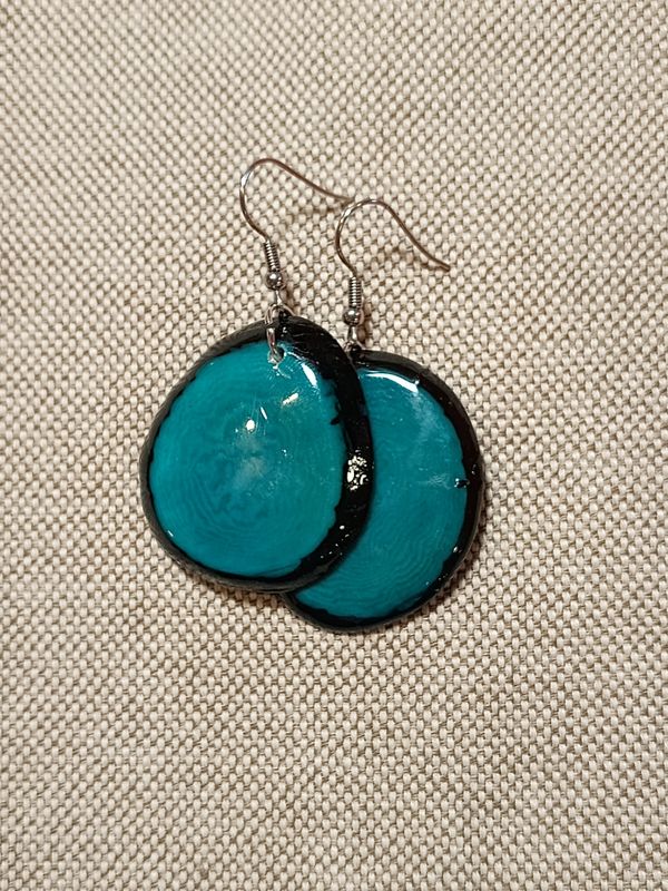 Pendientes de Tagua - Turquesa