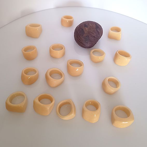 anillos tagua natural sin corteza