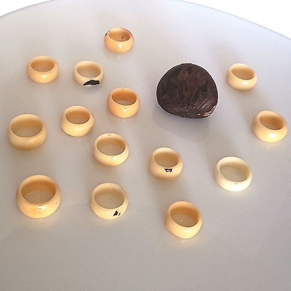 argollas tagua color natural