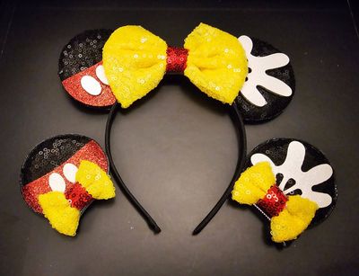 Mini Me Mouse Headband and Matching Clips