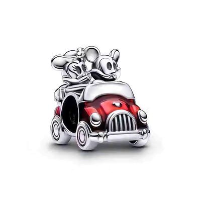 Sterling Silver Red Car Mouse Charm