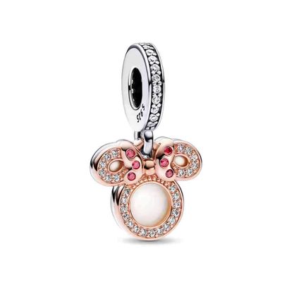 Sterling Silver and Rose Gold Mouse Charm