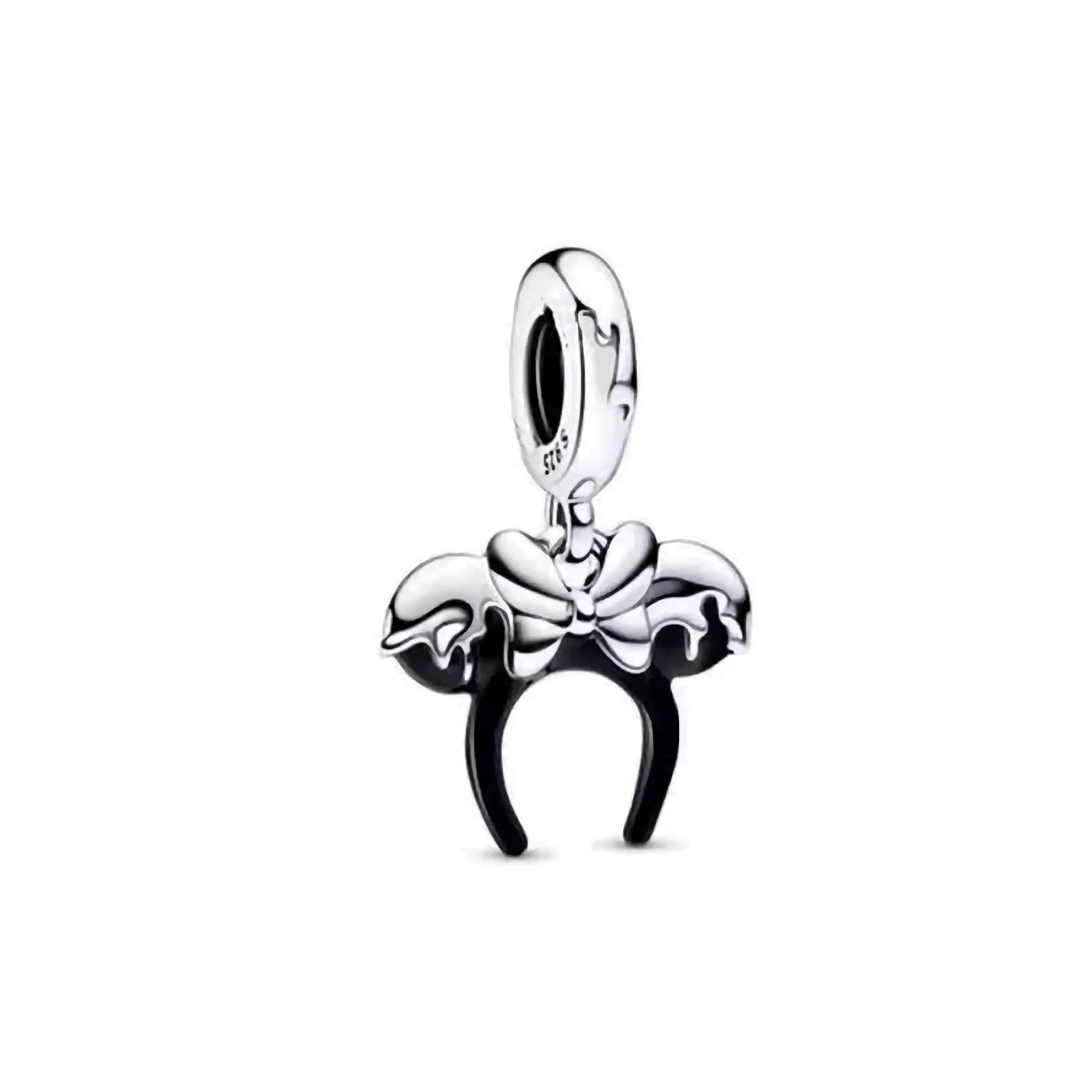 Sterling Silver Black Paint Effect Ears Charm