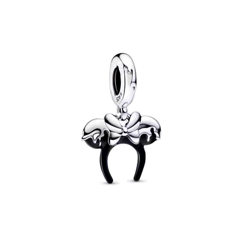 Sterling Silver Black Paint Effect Ears Charm