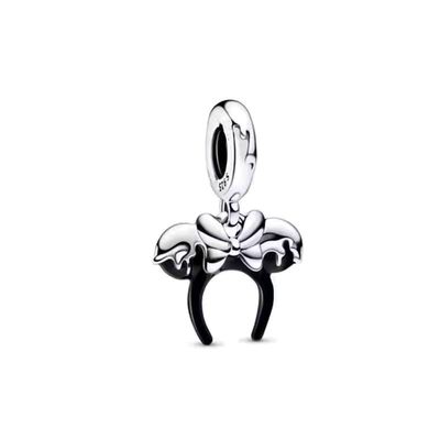 Sterling Silver Black Paint Effect Ears Charm