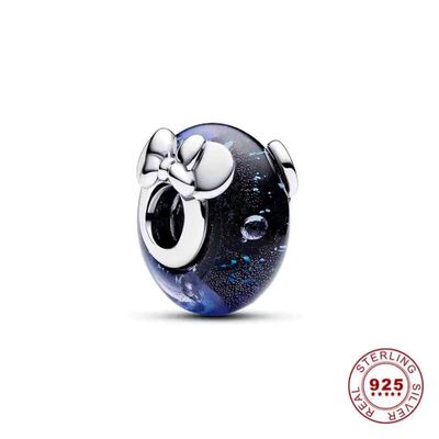 Sterling Silver Navy Mouse Loop Charm