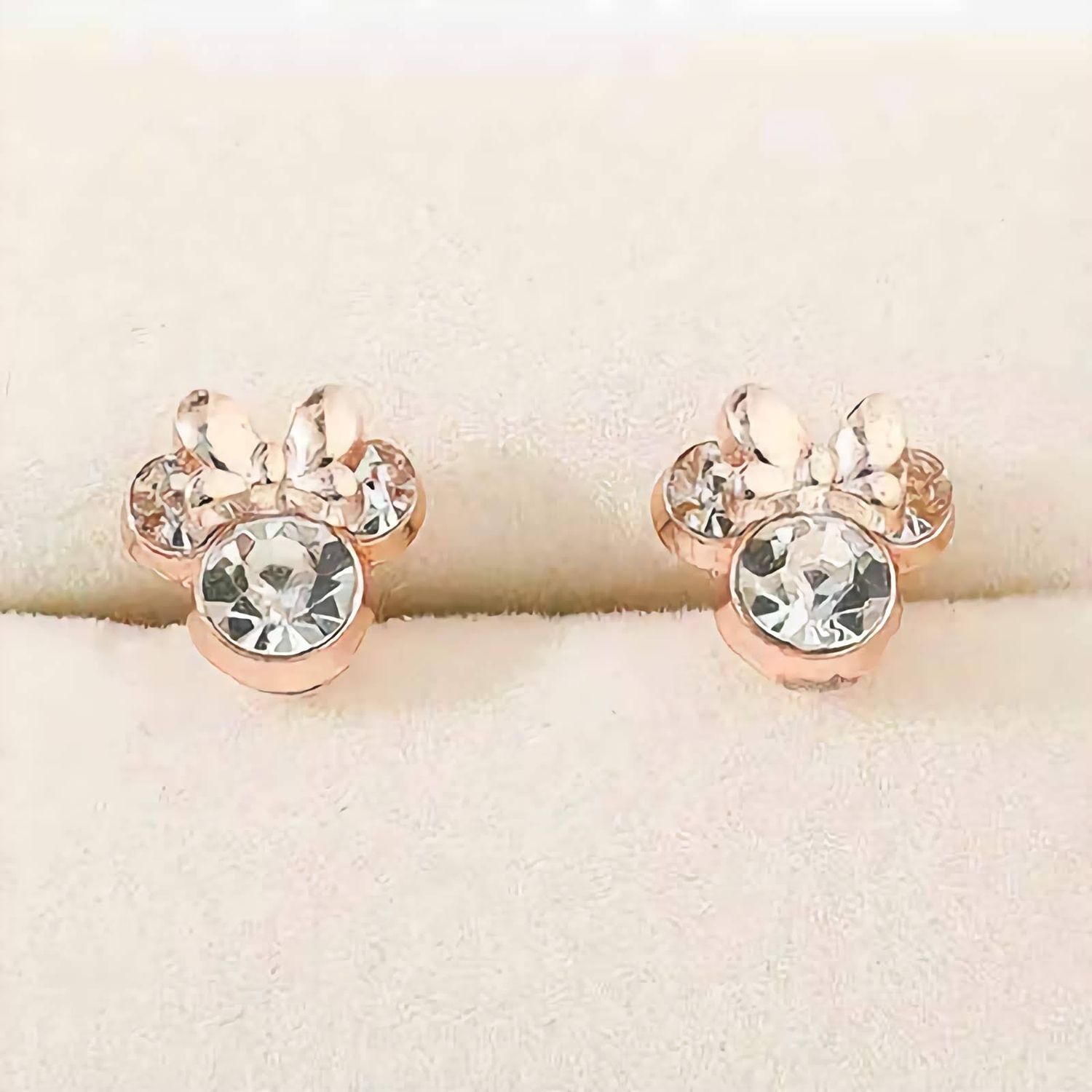 Rose Gold Coloured Mouse Earrings