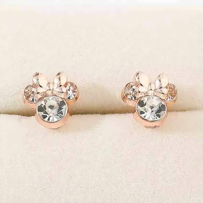 Rose Gold Coloured Mouse Earrings