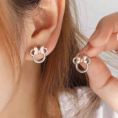 Silver and Rose Gold Coloured Mouse Earrings