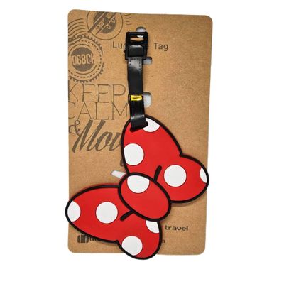 Mouse&#39;s Spotty Bow Luggage Tag