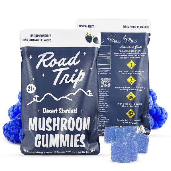 Road Trip Mushroom Gummies, Flavor: Blue Raspberry