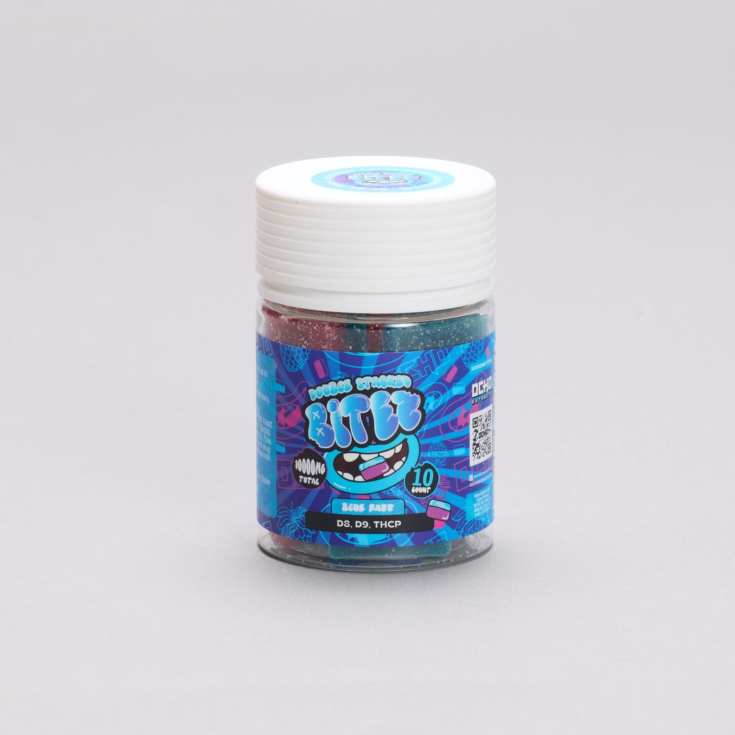 Double Stacked Bites Jar 10 Count, Flavor: Blue Razz
