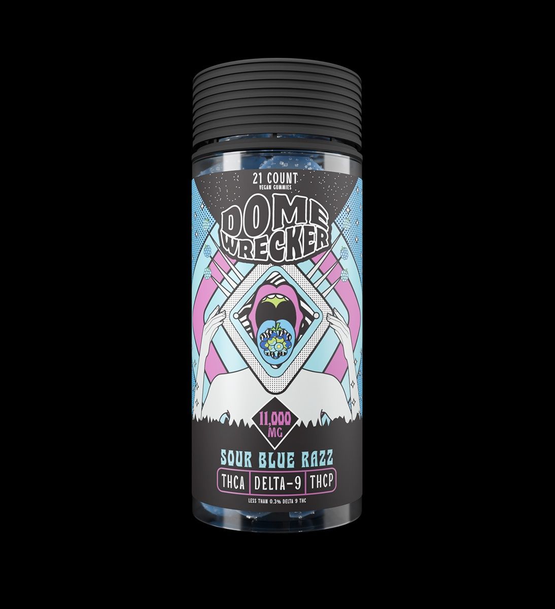 Domewrecker Gummies 21 Count Sour Blue Razz