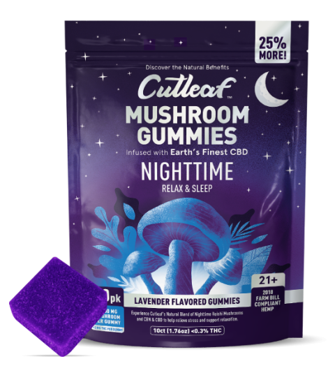 Cutleaf Mushroom Gummies 10 Count Nighttime