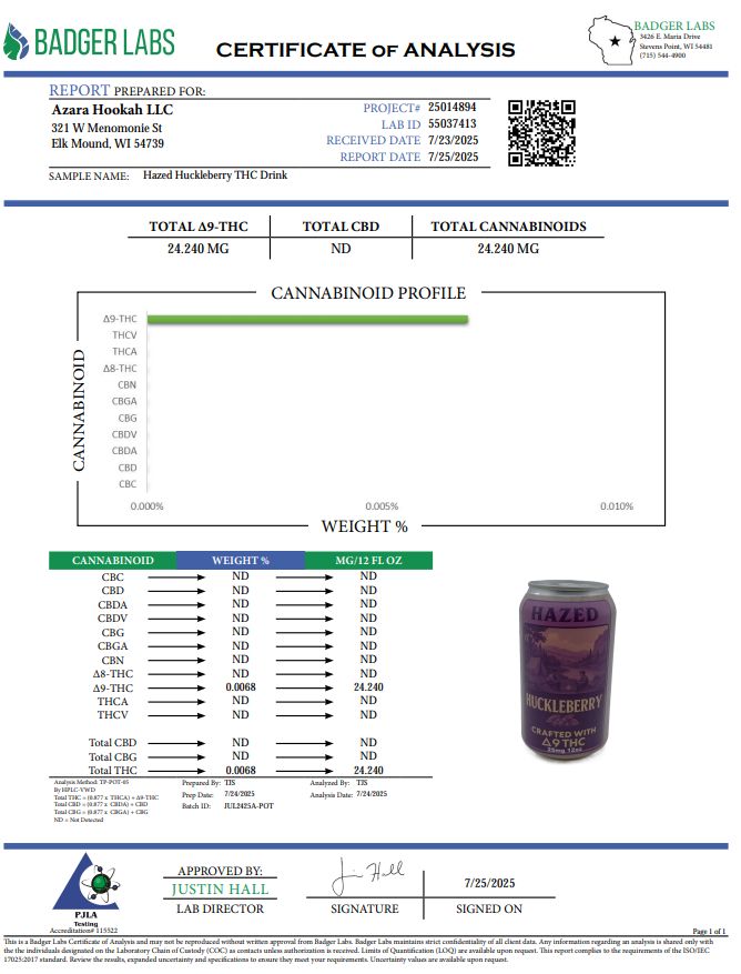 Hazed THC Drink Huckleberry