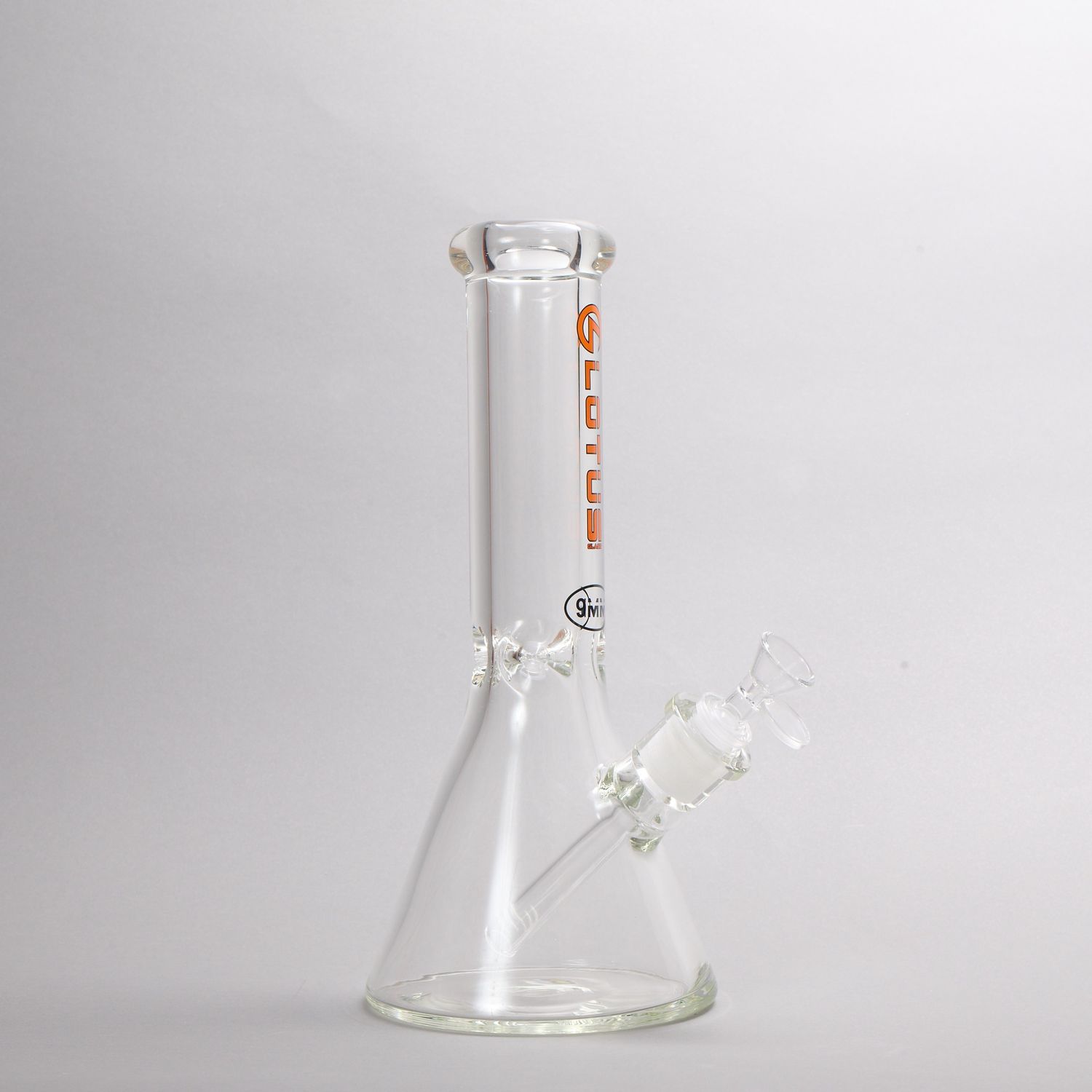 Lotus Glass 9mm Short Orange Waterpipe (Online)