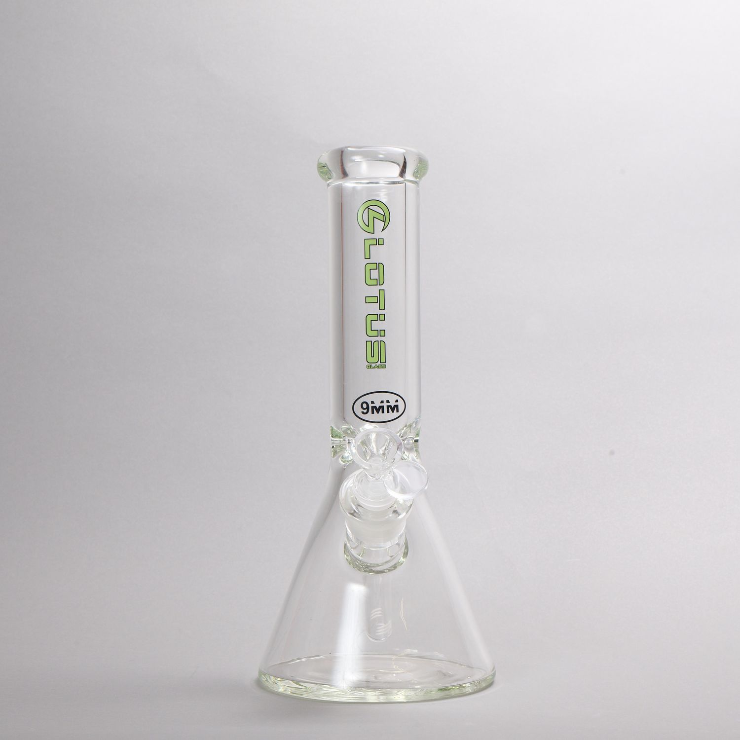 Lotus Glass 9mm Short Green Waterpipe (Online)