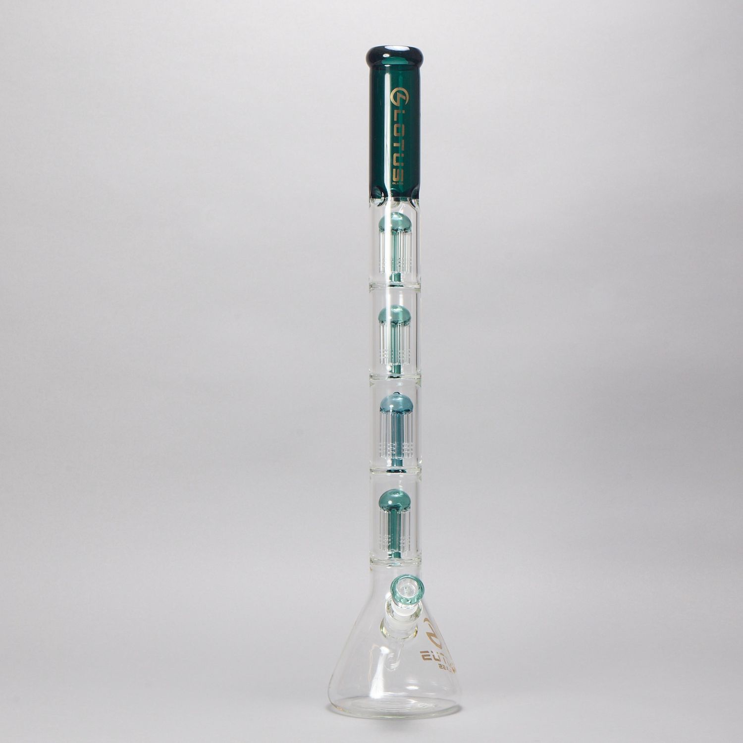 Green Quad Perc Lotus Waterpipe (Online)