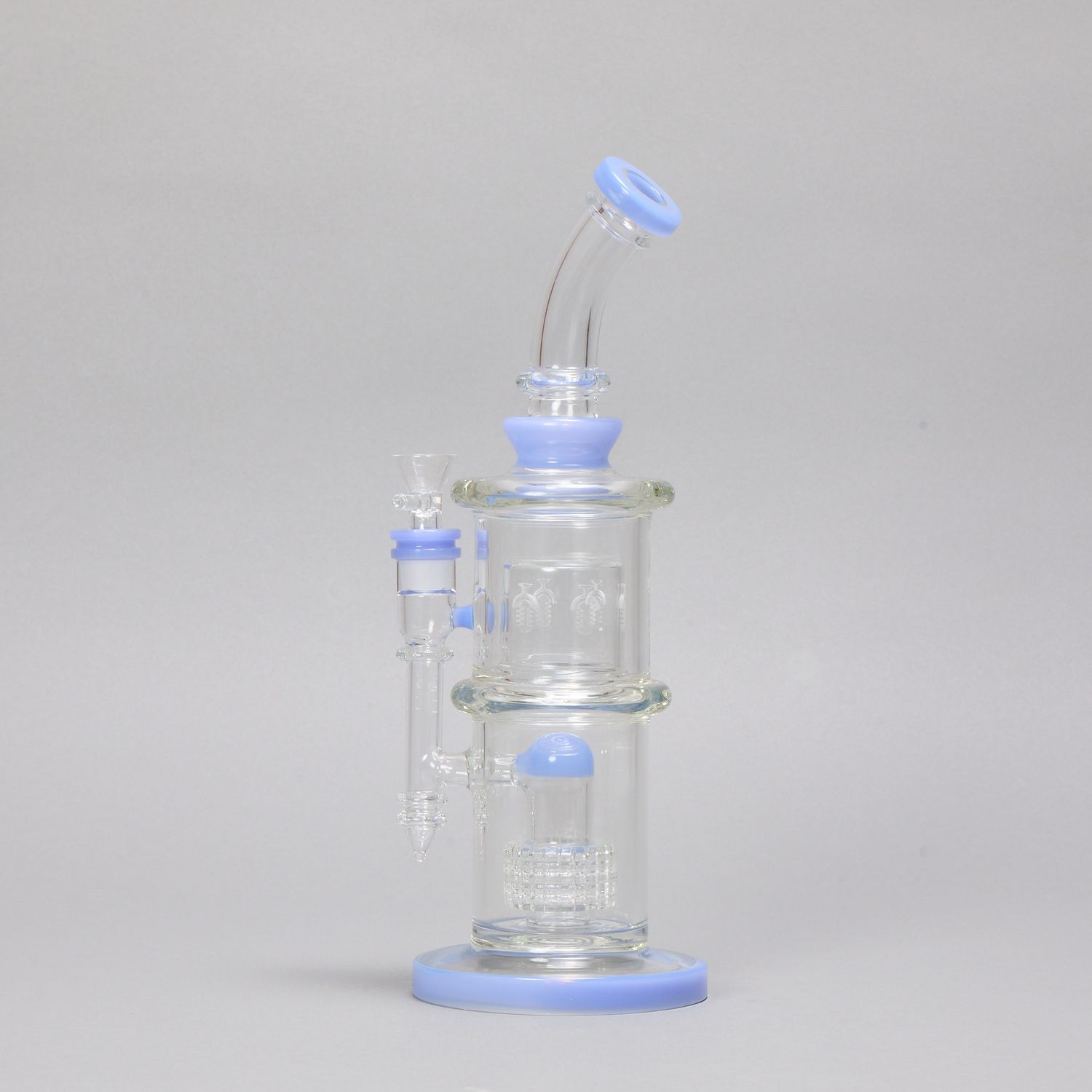 Etched Microphone Blue Waterpipe (Online)