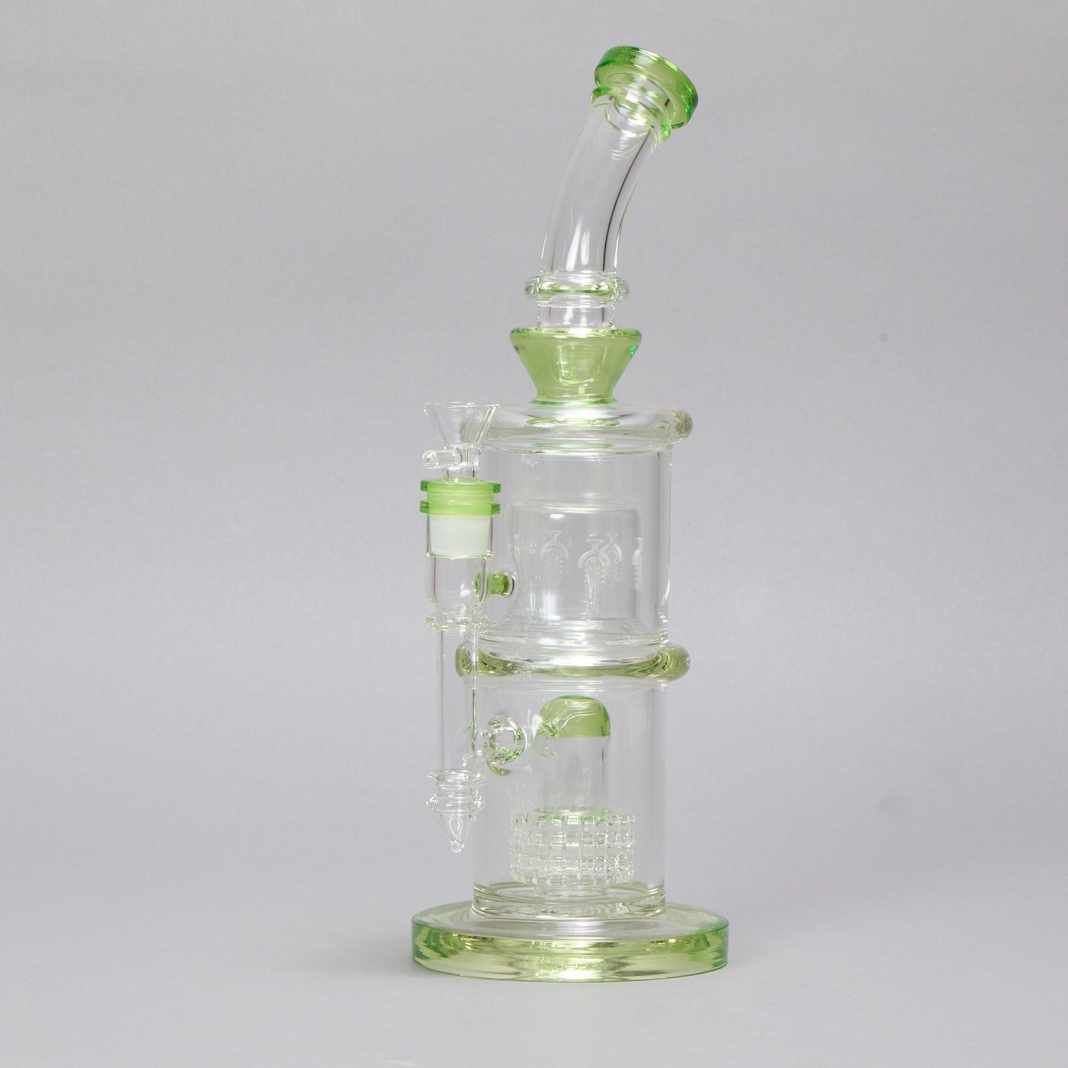 Etched Microphone Green Waterpipe (Online)