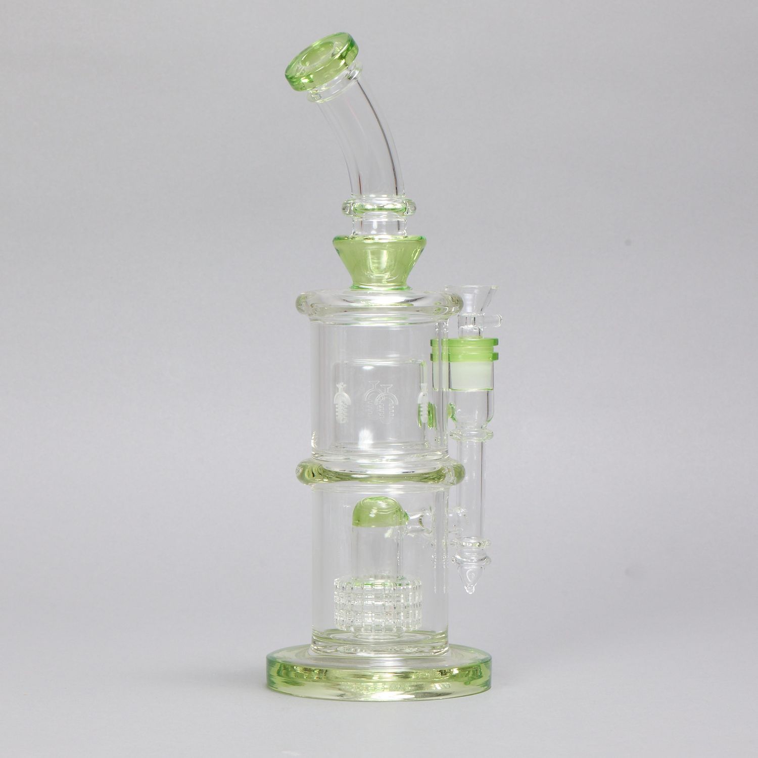 Etched Microphone Green Waterpipe (Online)