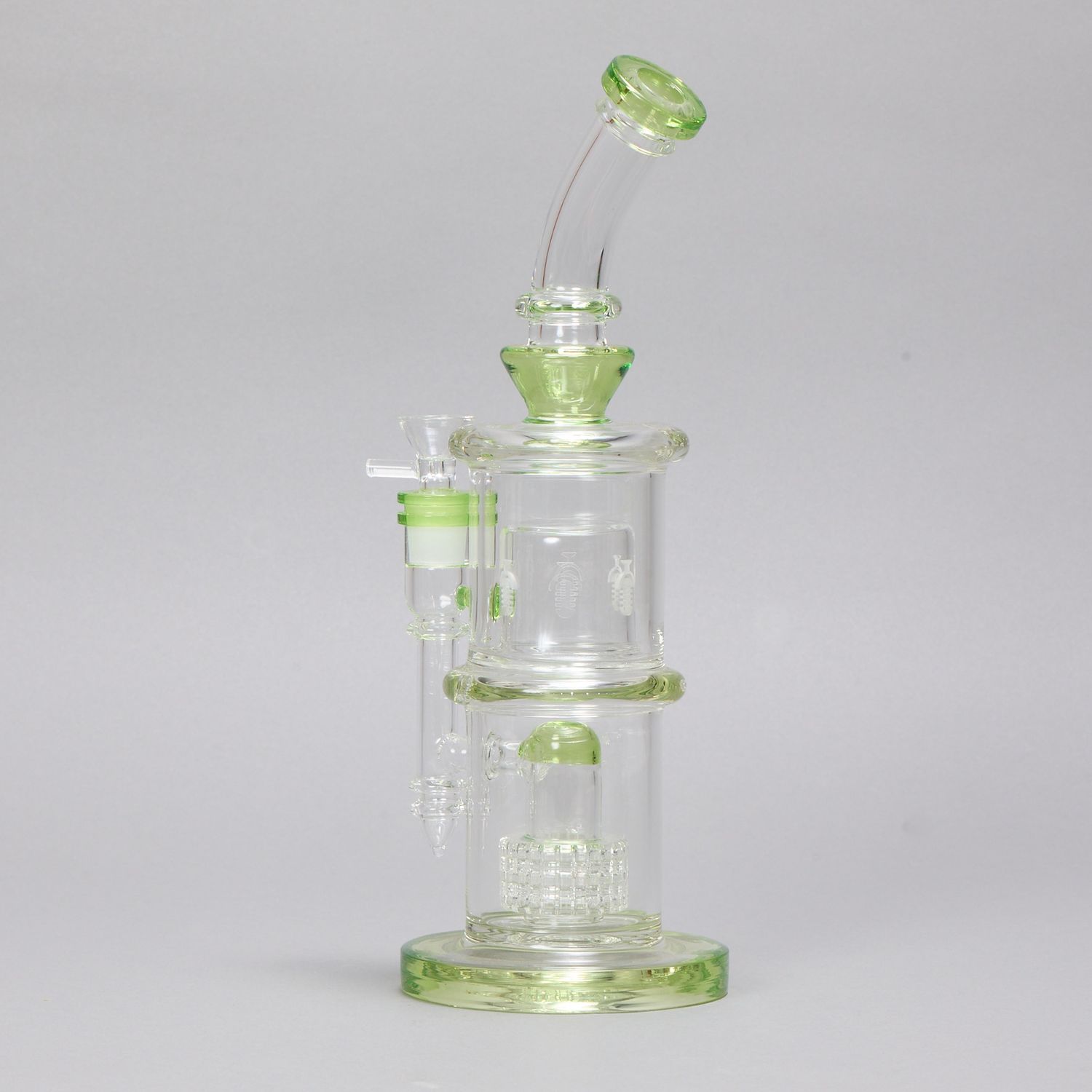 Etched Microphone Green Waterpipe (Online)