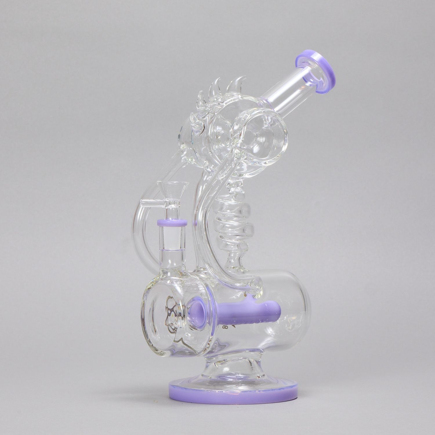 Spiral Ridged Turret Purple Waterpipe (Online)