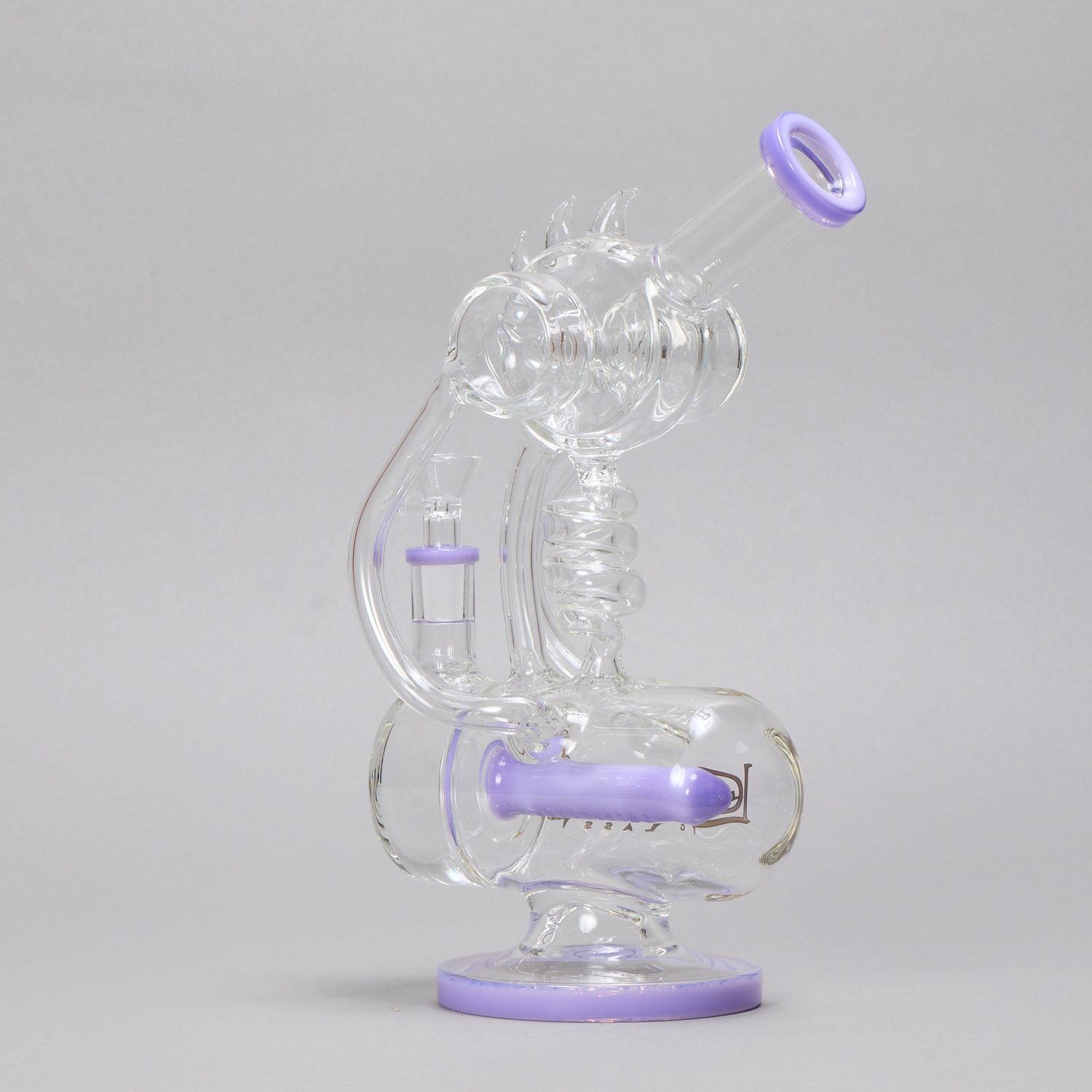 Spiral Ridged Turret Purple Waterpipe (Online)