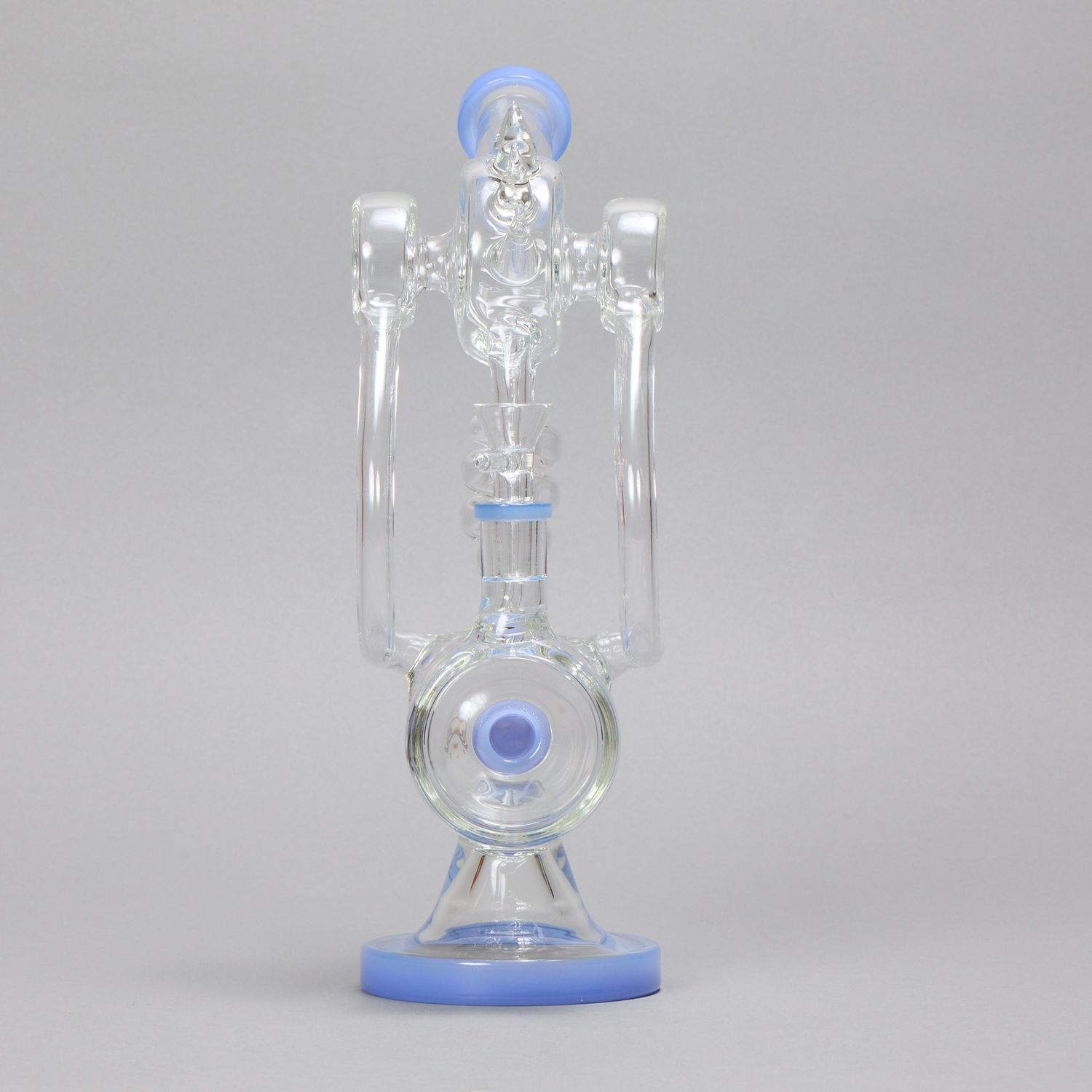 Spiral Ridged Turret Blue Waterpipe (Online)