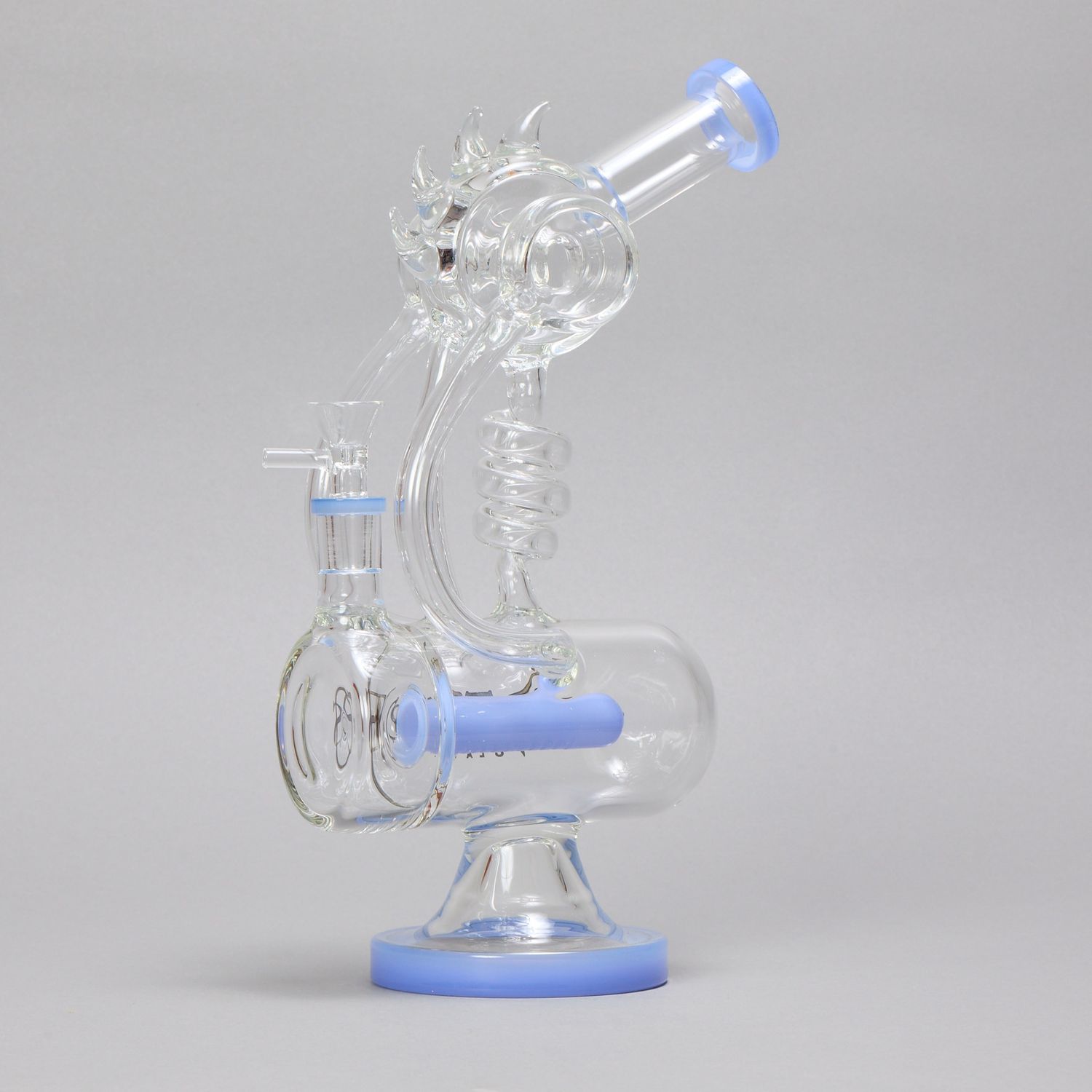 Spiral Ridged Turret Blue Waterpipe (Online)