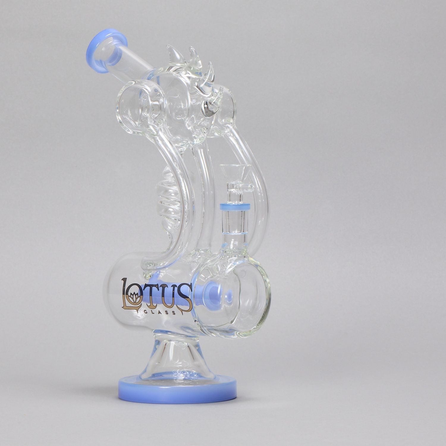 Spiral Ridged Turret Blue Waterpipe (Online)