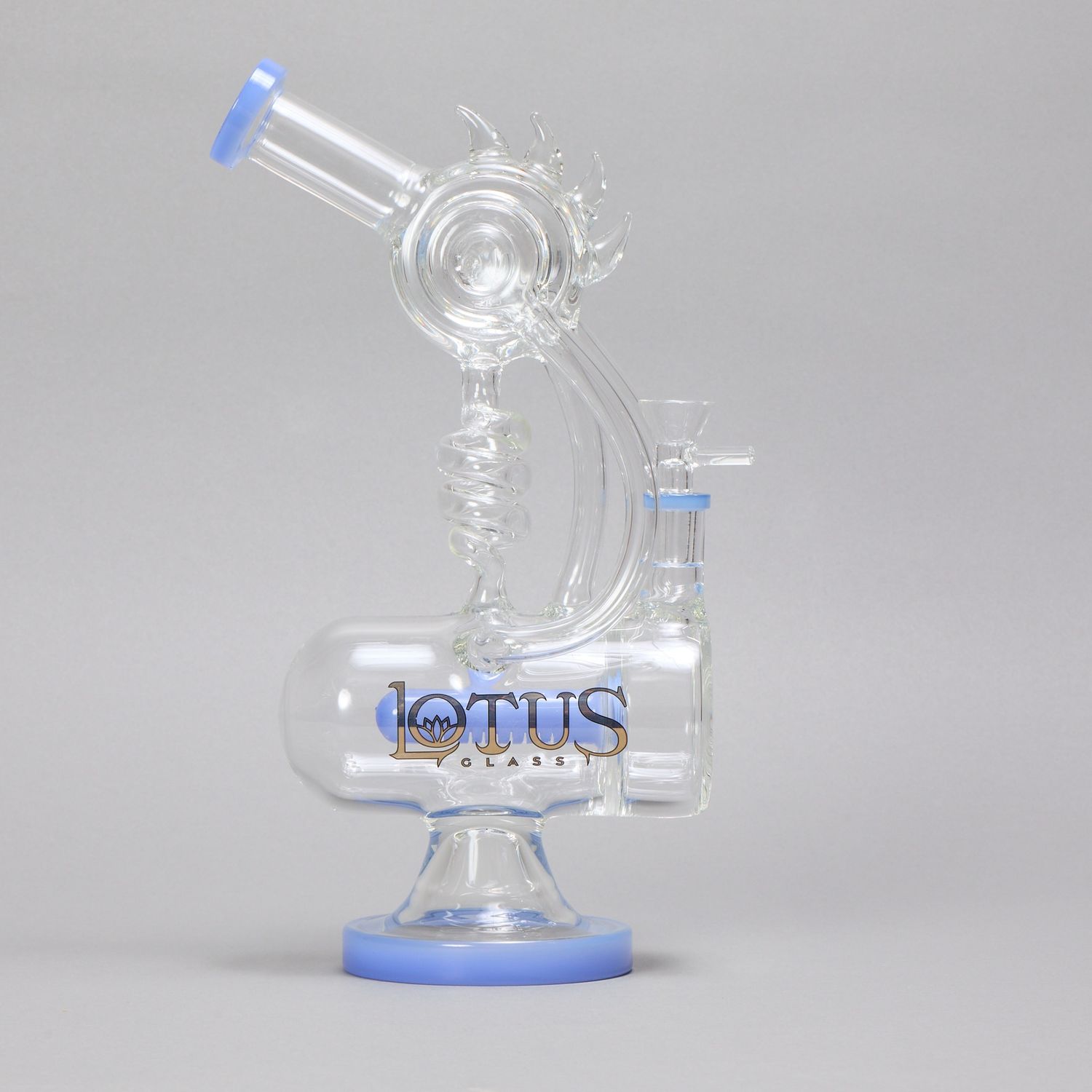 Spiral Ridged Turret Blue Waterpipe (Online)