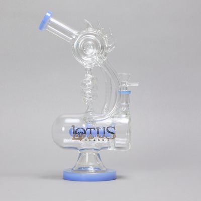 Spiral Ridged Turret Blue Waterpipe (Online)