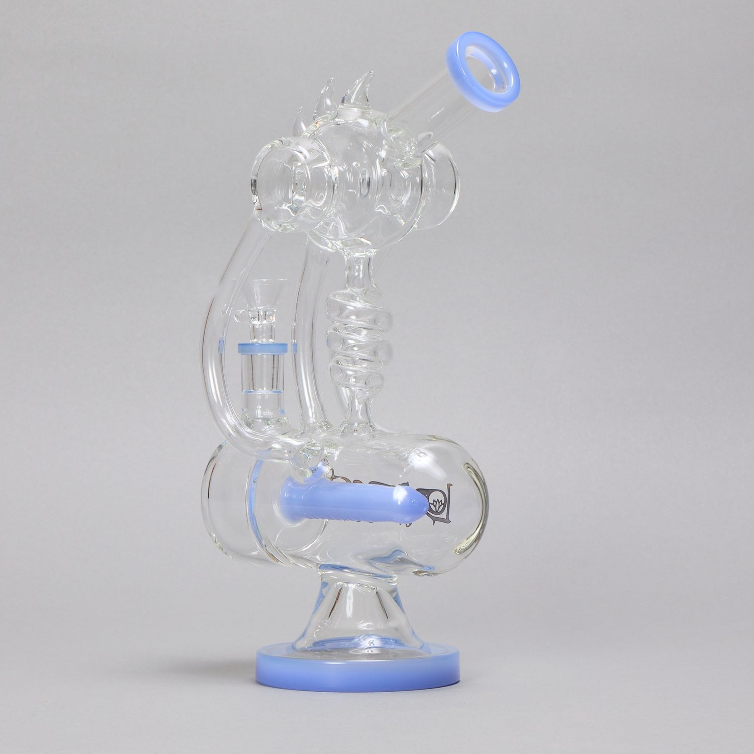 Spiral Ridged Turret Blue Waterpipe (Online)