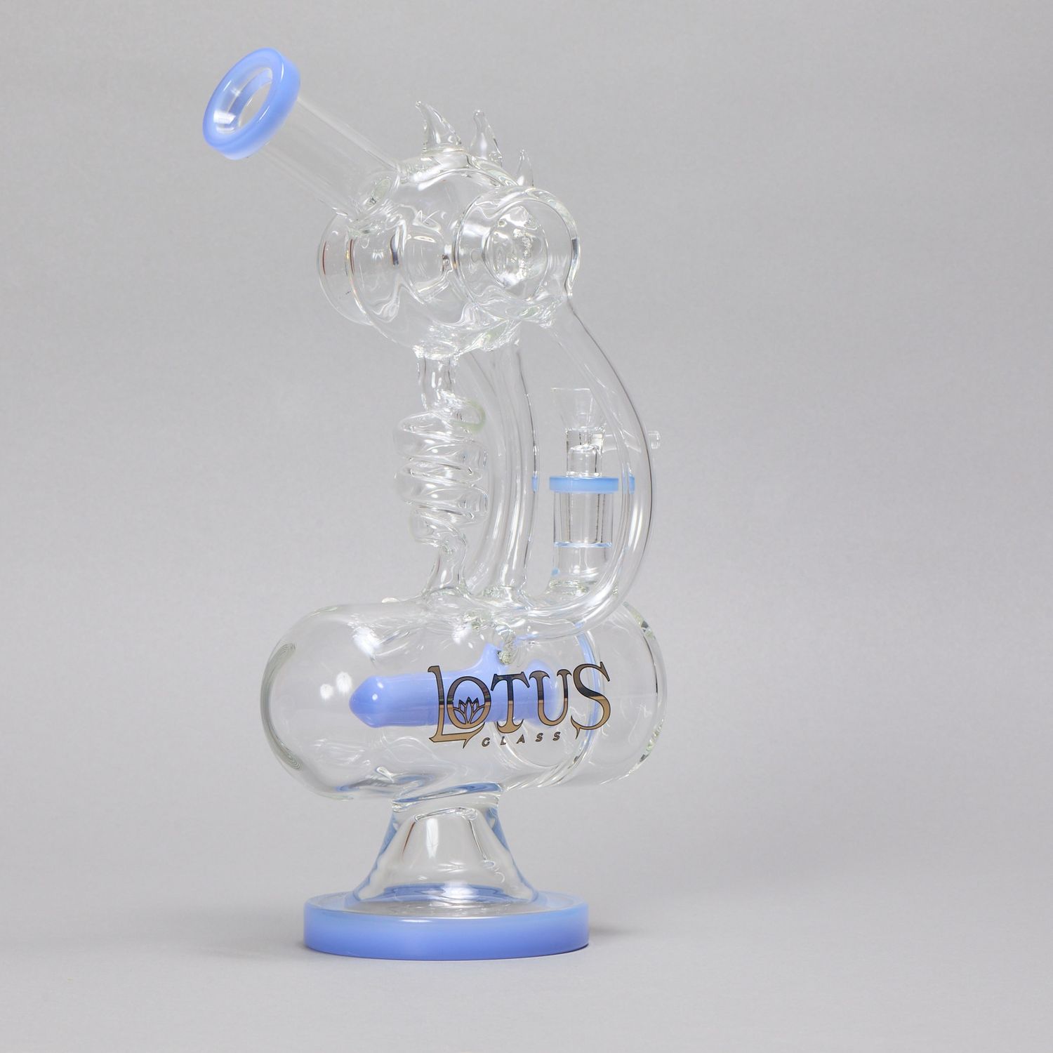 Spiral Ridged Turret Blue Waterpipe (Online)
