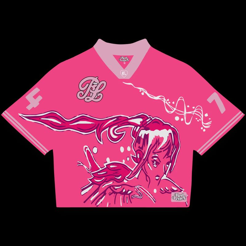 RED LETTERS &quot;WHO IS SUKI&quot; JERSEY