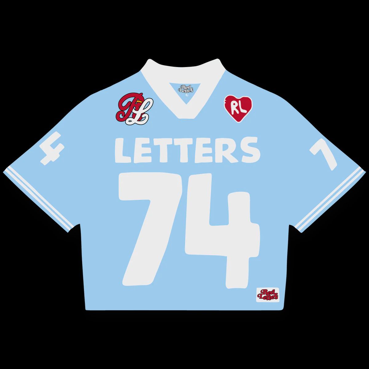 RED LETTERS &quot;WHO IS FRED&quot; JERSEY (BABY BLUE)