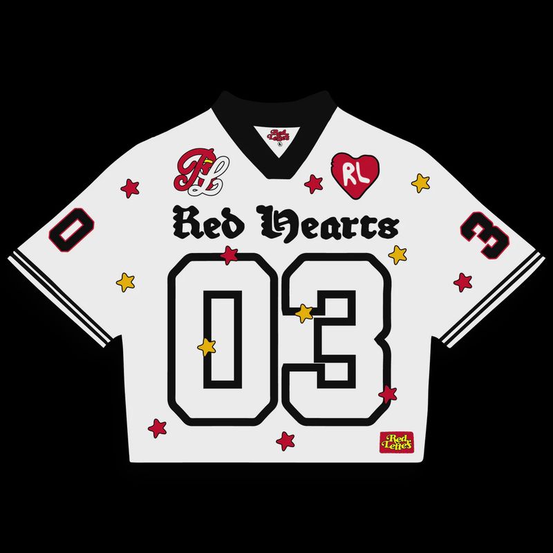 RED LETTERS &quot;FRED&#39;S GARAGE&quot; JERSEY (WHITE)