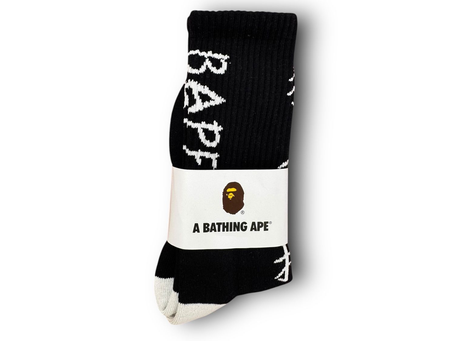 Bape Socks (Misc.), Colour: Black (Kangi) Crew
