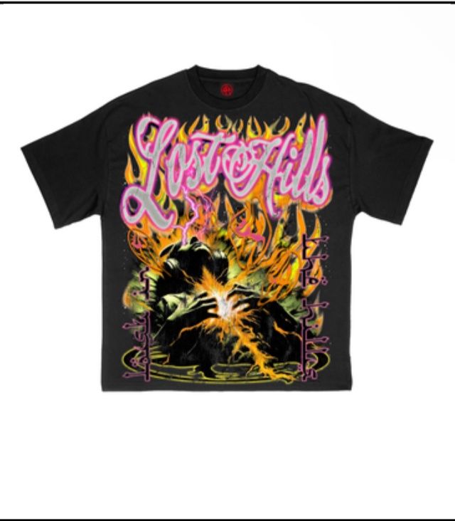 Lost hills tee black/yellow ‘Flame’